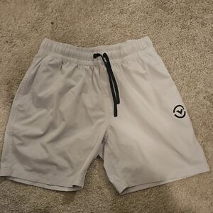 Virus Men's Athletic Shorts in Light Gray with Black Accents